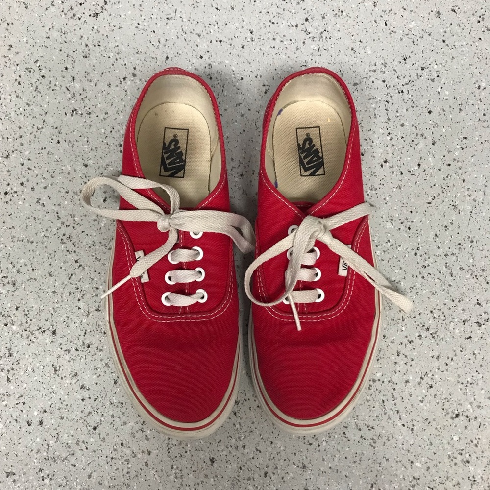 Red Vans authentic